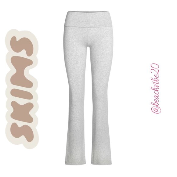 SKIMS Cotton Jersey Foldover Pant Light Heather Grey Medium NWOT - Picture 4 of 5